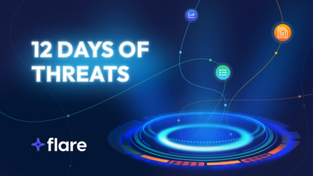 White text "12 Days of Threats" over navy patterned background