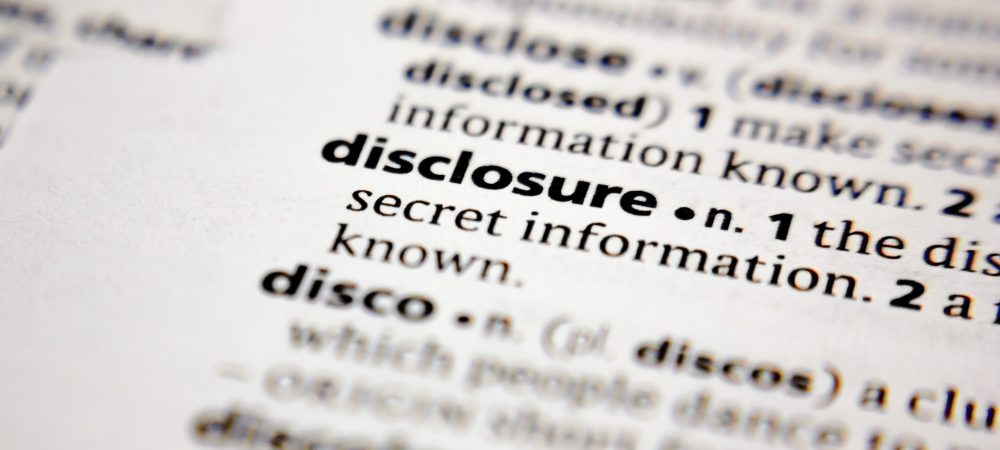 Word or phrase disclosure in a dictionary.