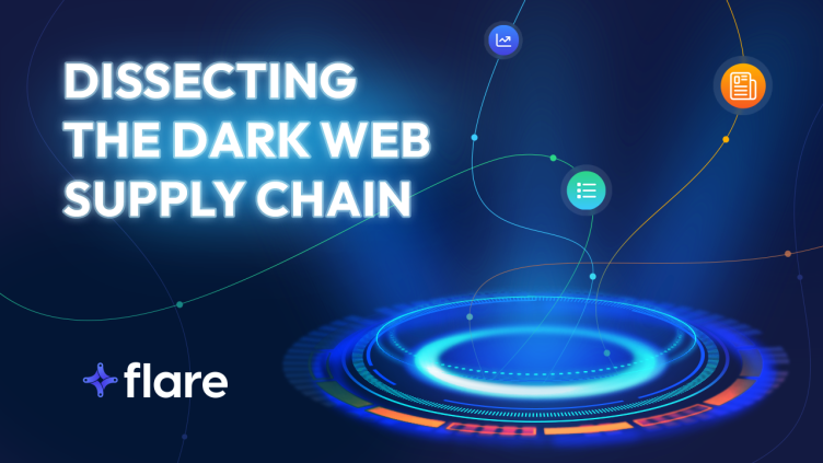 A navy background with the white text "Dissecting the Dark Web Supply Chain."