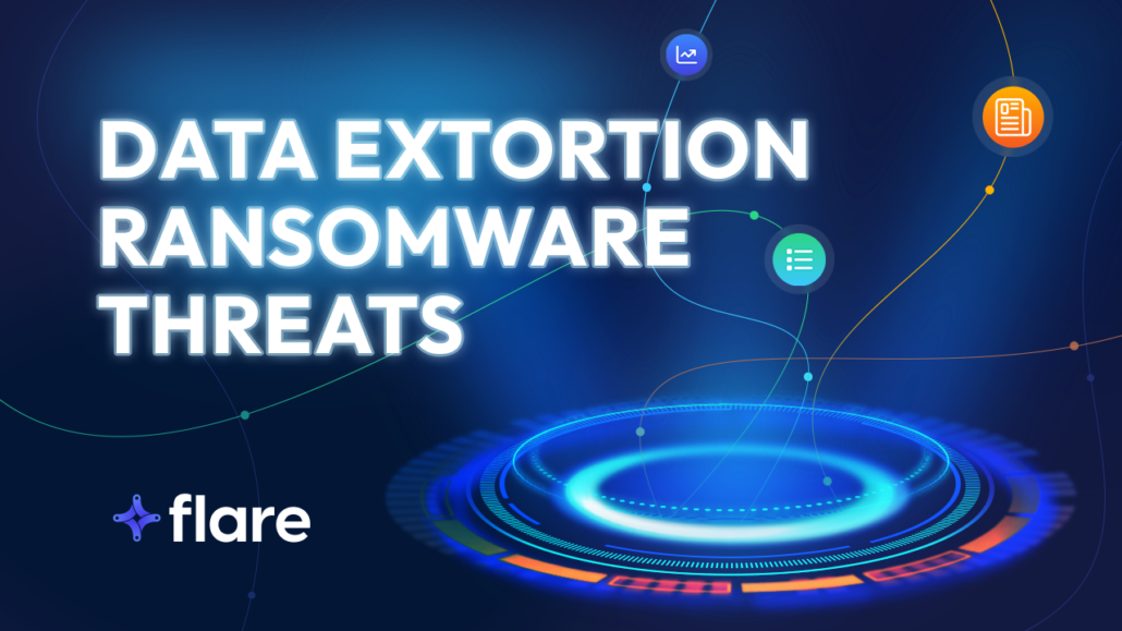 A navy background with the white text "Data Extortion Ransomware Threats"
