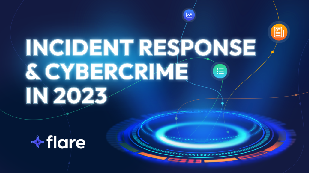 Un fond bleu marine avec le texte blanc "Incident Response & Cybercrime in 2023."