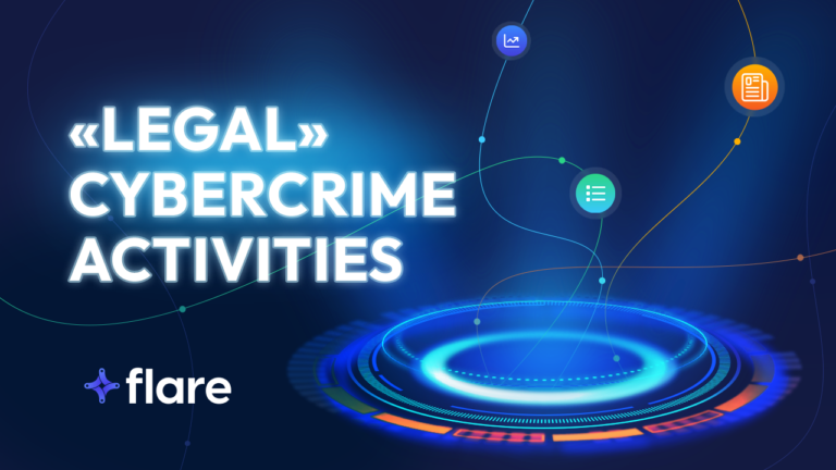 A navy background with the white text "'Legal' Cybercrime Activities"