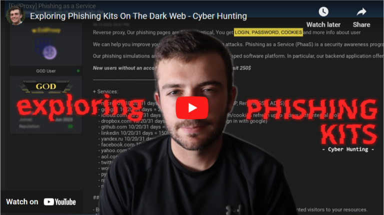 Exploring Phishing Kits On The Dark Web - Cyber Hunting