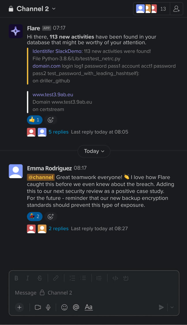 Flare Integrates With Slack - Flare | Identity First Threat ...