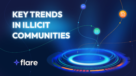 A navy background with the white text "Key Trends in Illicit Communities"